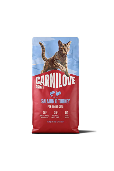 Carnilove طعام القطط الجاف أكتيف بالسلمون والديك الرومي للقطط البالغة 6 كجم