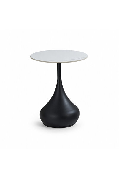 Palma homez Black Ceramic Side Table 45X45 cm