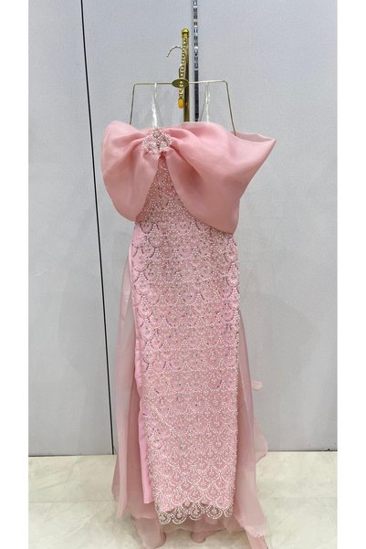 Ahlaa mawda pink evening dress