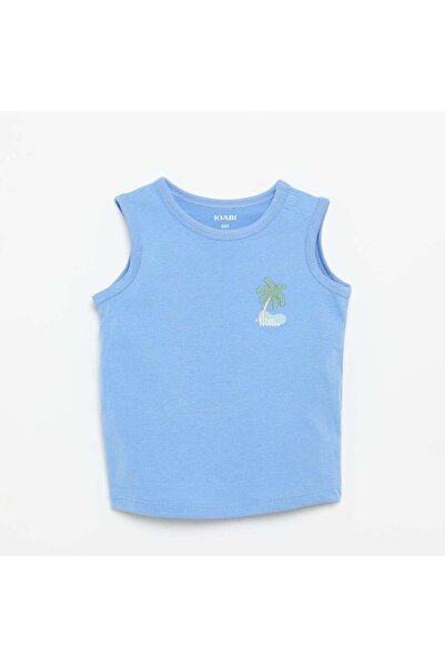 KIABI Tank Top with Chest Patch BLUE