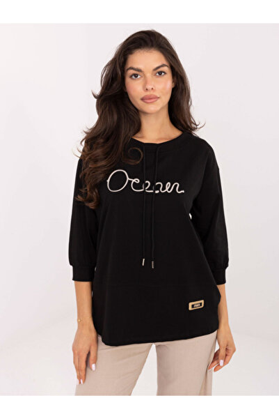 Relevance Bluza Dama, RELEVANCE, Bumbac, Maneca 3/4, Negru, model RV-BZ-A785.58