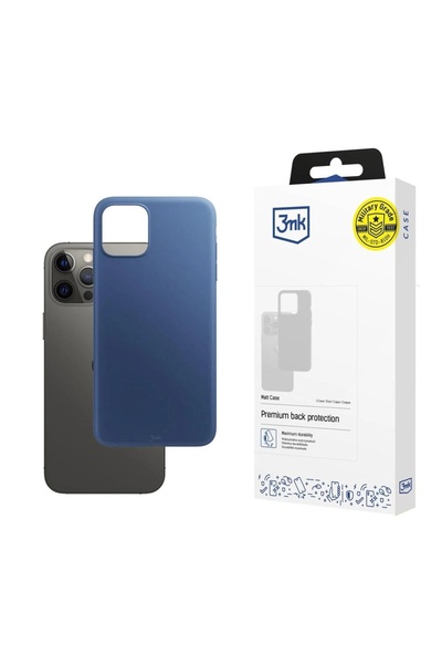 3MK Husă mată pentru iPhone 12 Pro Max, Husă de protecție din TPU albastru mat