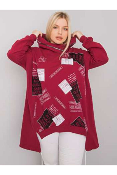 Relevance Women's Sweatshirt, RELEVANCE, Cotton, Long Sleeve, Bordeaux, model...