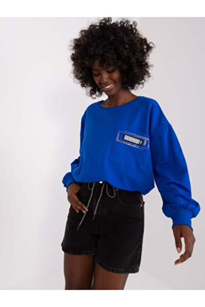 Relevance Bluza Dama, RELEVANCE, Bumbac, Maneca lunga, Cobalt, model RV-BZ-81...