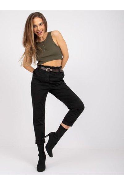 Italy Moda Γυναικεία Παντελόνια, ITALY MODA, Βαμβακερά, Μαύρα, μοντέλο DHJ-SP...