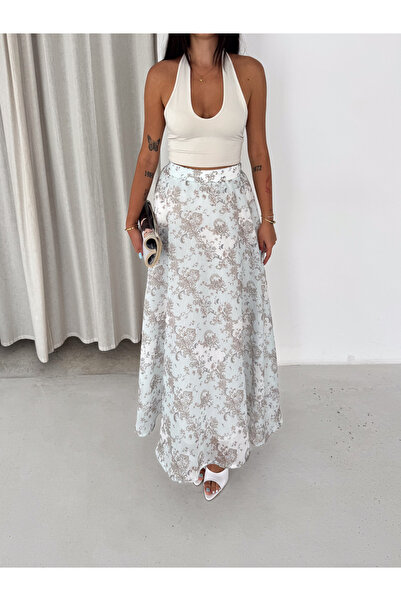 Pukka Women's Digital Printed Modal Fabric High Waist Long Flared Maxi Skirt