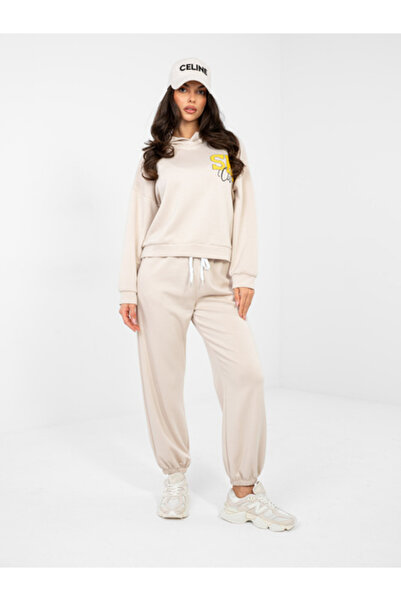 rue parıs Compleu Dama Maneca lunga, Mansete elastice, RUE PARIS, Bej Model I...