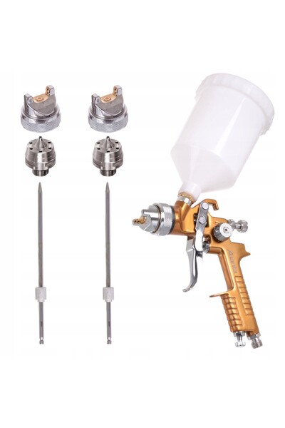 AUARİTA Pistol de vopsit HVLP H-827 2x Duze 1,3 + 2,0mm Rezervor 600ml
