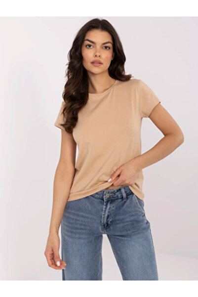 Basic Feel Good Tricou Dama Mini, Decolteu rotund, BASIC FEEL GOOD, Camel Mod...