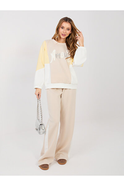 rue parıs Compleu Dama Maneca lunga, Paiete, RUE PARIS, Bej Casual Model IT-K...