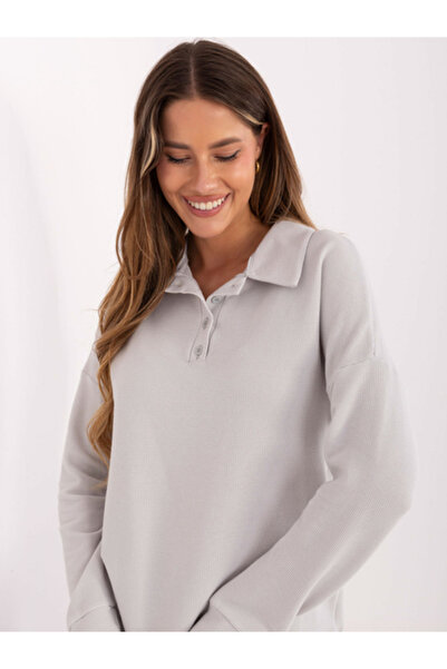 LAKERTA Women's Blouse, LAKERTA, Cotton, Long Sleeve, Light Gray, model LK-BZ...