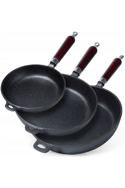 Vilde Set de 3 tigăi pentru gaz, inducție, grătar, pentru prăjit și gătit la ...