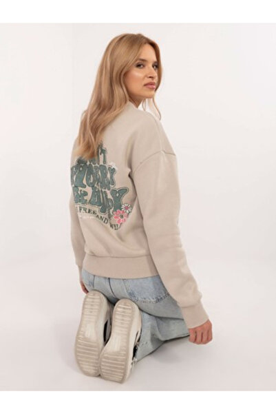 Sublevel Hanorac Dama Maneca lunga, Decolteu rotund, Sublevel, Bej Casual
