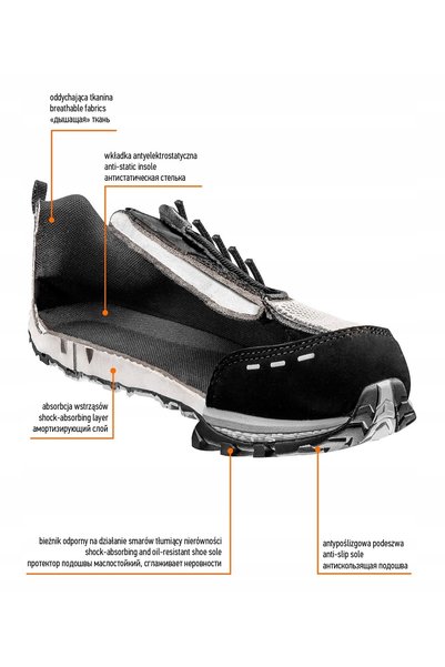 NEO Tools Pantofi NEO, tip gheată, adidași de lucru profesioniști O1 SRA, făr...