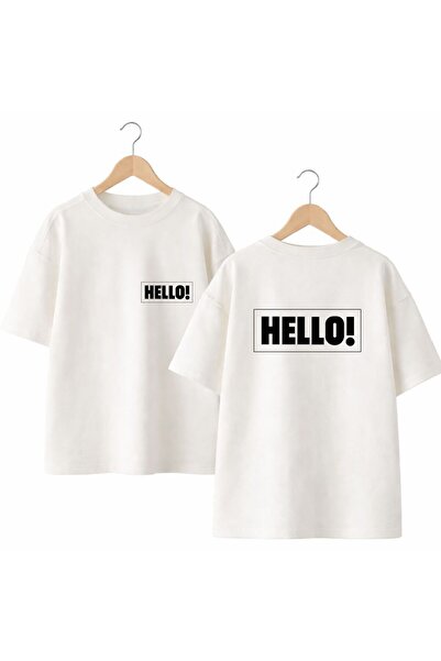 playwear Hello o Tricou cu decolteu rotund, imprimat pe spate și pe piept, 10...