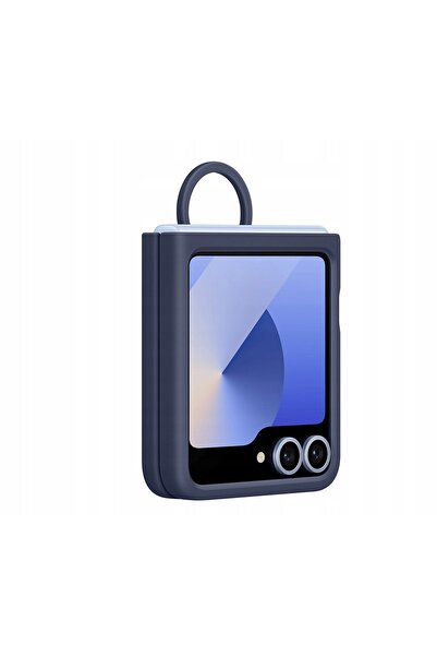 Samsung Husă de silicon pentru Z Flip6 F741 cu inel de protecție pentru telef...