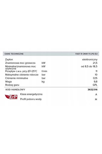 Ariston Încălzitor de apă pe gaz Fast R pentru baie157
