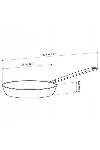IKEA Tigaie tradițională HEMKOMST 24 cm din oțel inoxidabil