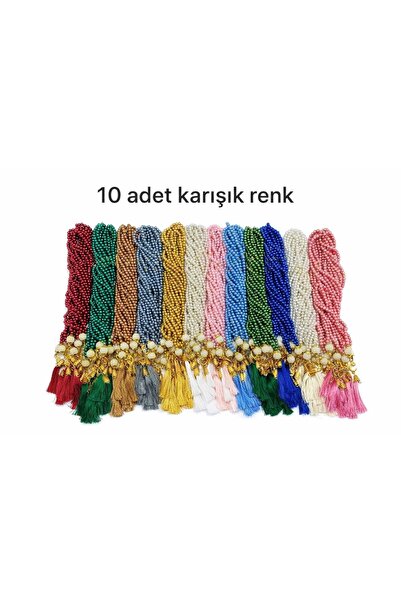 SHR tasarım 10 adet tül kese içerisinde karışık renk inci tesbih hac umre çey...
