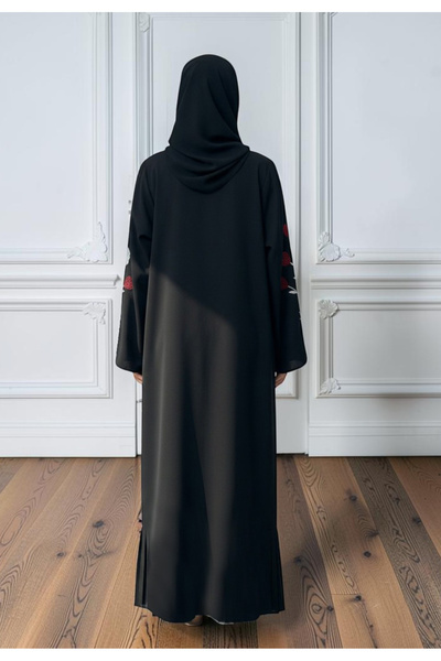 Nukhbaa Elegant Floral Embroidery Abaya | Nida Fabric-869