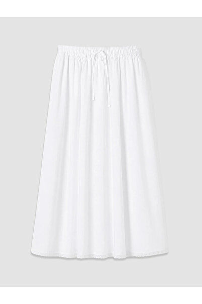 LC Waikiki White Flared Skirt with Elastic Waist