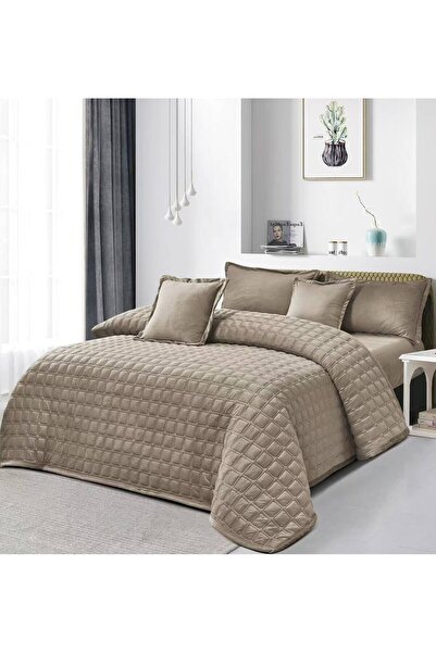 BIET ALMAFROSHAT Compact Set of Quilted Bedspread with Plain Quilted Bed Shee...
