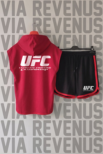 Vordevia Ufc Front and Back Printed Zero Sleeve Hooded Sports Tshirt and Cust...