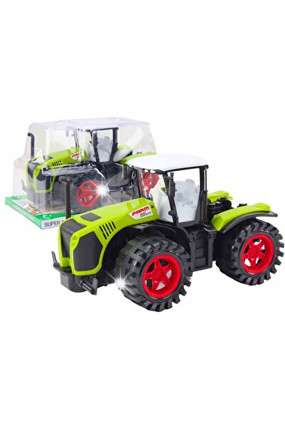 LeanToys Tractor agricol mare cu tracțiune pe roți, verde, vehicul agricol