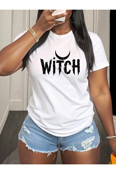 Astogria13 Witch Print Short Sleeve T-Shirt Women, Lightweight, Comfortable C...