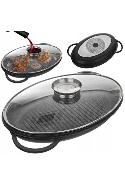 Orionis Plită Grill Granitată 43 x 28 x 6 cm ORION cu Dozator și Capac