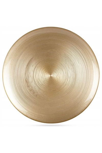 Affek Design Farfurie de masă din sticlă, aurie, decorativă, VILDE 32,5 cm