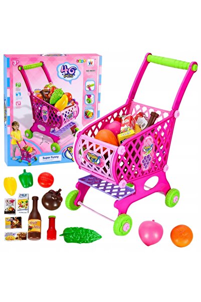 LeanToys Cărucior de cumpărături mare pentru copii, pentru produse alimentare...