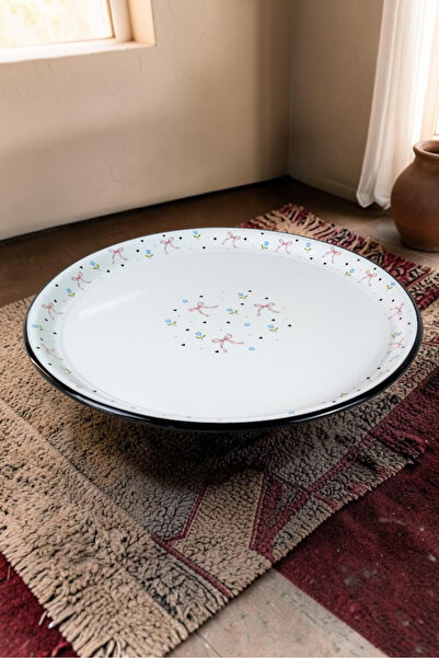 İnci Emaye No 60 Enamel Tray Tableware, Food Presentation Tray, Floor Table Z...
