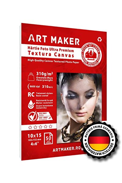 Art Maker Hartie foto cu textura Canvas, 310g/m, rc, 10×15, 50 coli