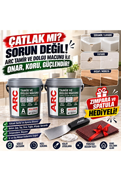 ARCMARİN KİMYA VE DENİZCİLİK HIRDAVAT Tamir Dolgu Macunu Her Türlü Yüzeyde Ah...