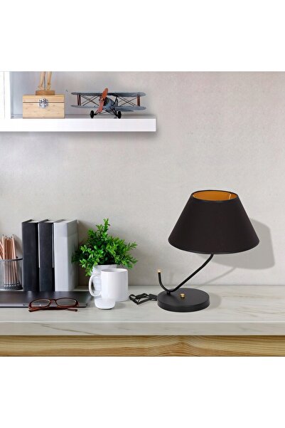 Milagro Lampă de noapte VICTORIA Abajur Negru Auriu 1xE27 50cm Pentru Cameră ...