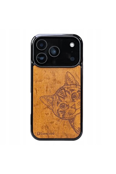 BewooDesign Husă din lemn Bewood pentru iPhone 17 Pro CAT LOVER IMBUIA