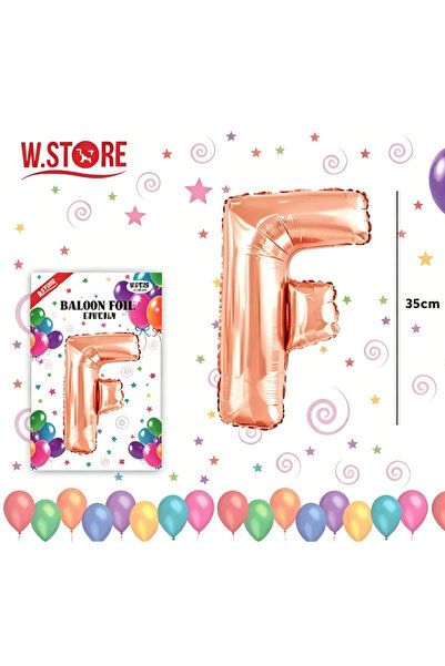Re Rose gold A-Z letter foil balloon, height 35 cm, self-sealing, birthday pa...
