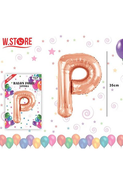 Re Balon folie literă A-Z roz auriu, înălțime 35 cm, autoetanșabil, decor pet...