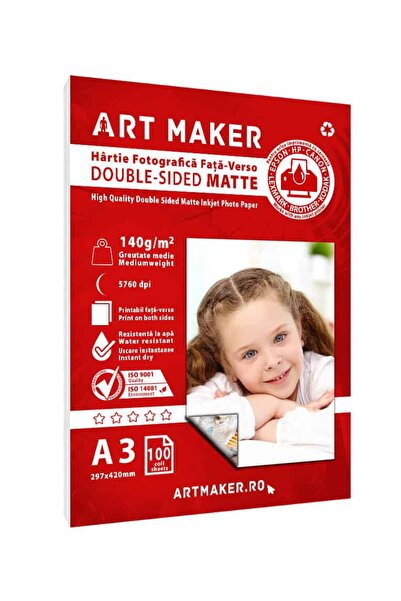 Art Maker Hartie foto fata-verso Mata, 140g/mp, A3, 100 coli