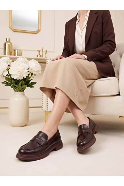 Nesil Shoes Dvm 2530 Brown Masculine Women's Loafer