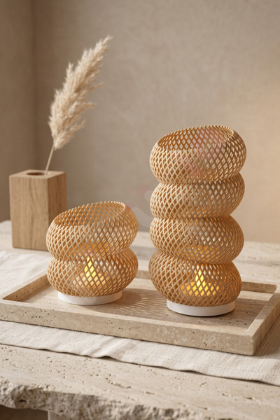 figurio Işıklı Dekoratif Kafes Vazo / Led Aydınlatmalı Modern Dekoratif Vazo