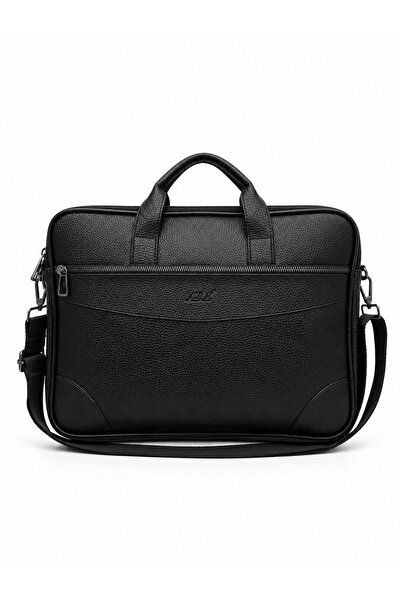 Sanmorris ADM Unisex Çok Gözlü Suni Deri Omuz Askılı Laptop, Evrak Çantası Si...