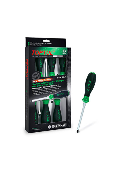 TOPTUL Set 6 piese surubelnite de impact asortate seria proo