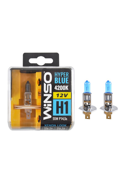 Winso Bec Halogen Hyper Blue H1 - 12V, 55W P14.5s ● 4200K ● Set 2 buc