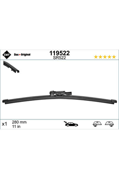 SWF Lamela stergator spate Wiper FB REAR LHD/RHD 280 mm