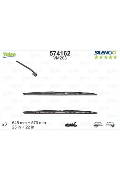 VALEO Silencio wiper blade Top Bottom Set 645/570 mm