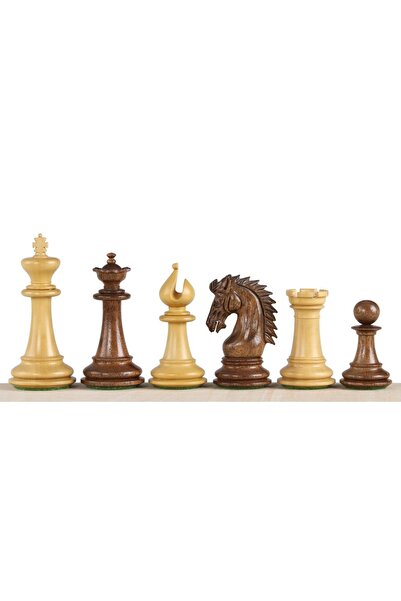 Sunrise Chess & Games Sheikh Acacia Chess Pieces 4 inch chess pieces