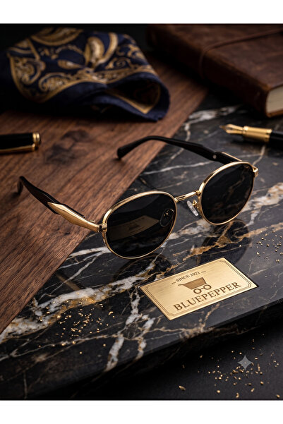 BluePepper Oval Glasses with Metal Frame Unisex Sunglasses 50-18-150 Ekartman...