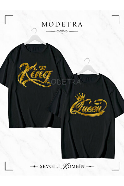 Modetra Women's Men's King Queen Design Medium Front Printed Lover Couple Com...